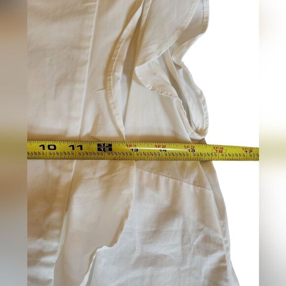Banana Republic Top Blouse Ruffle Sleeveless Cotton BOHO White Peplum Babydoll S - Picture 8 of 11